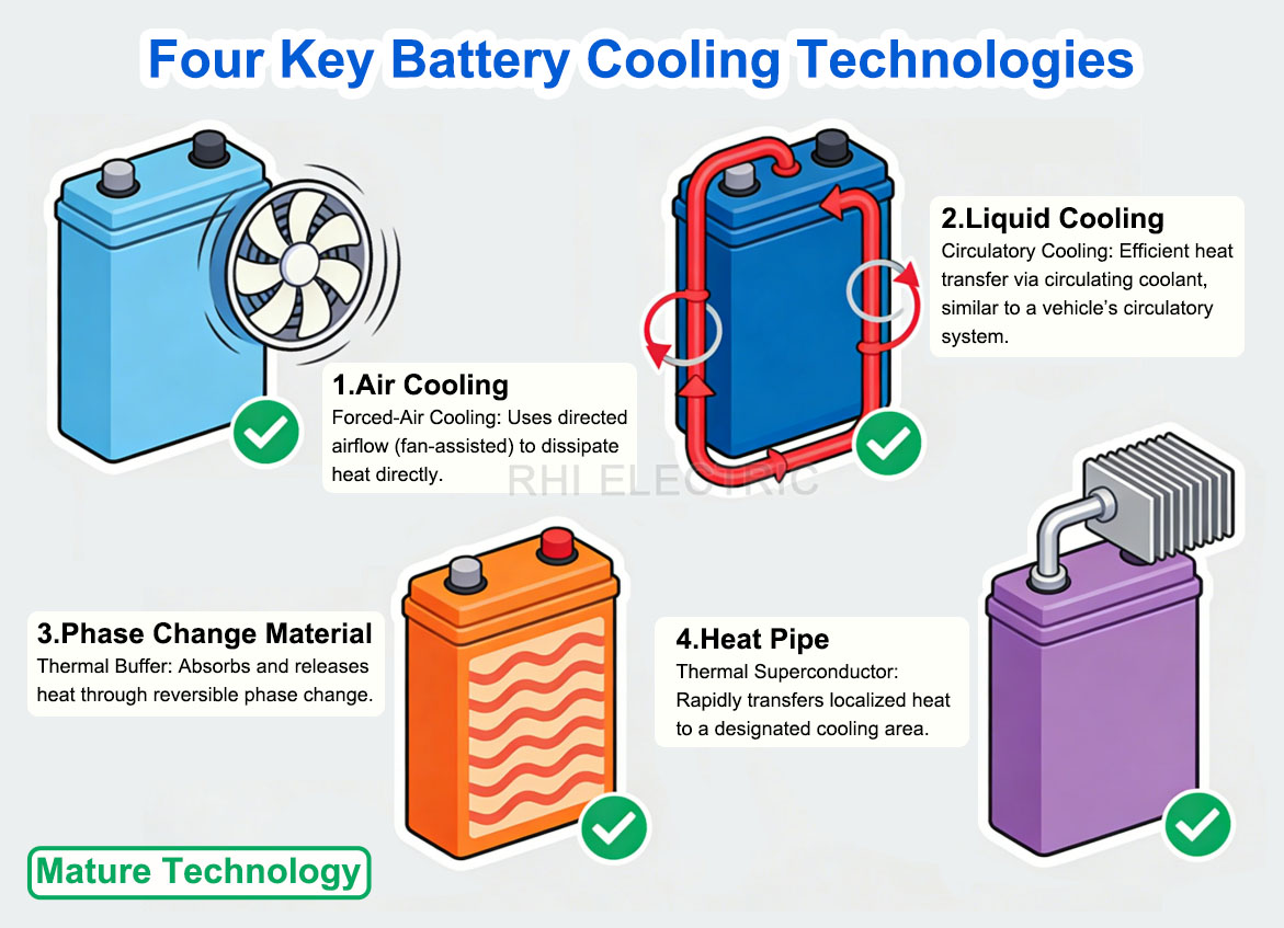Four Key Battery Cooling Technologies