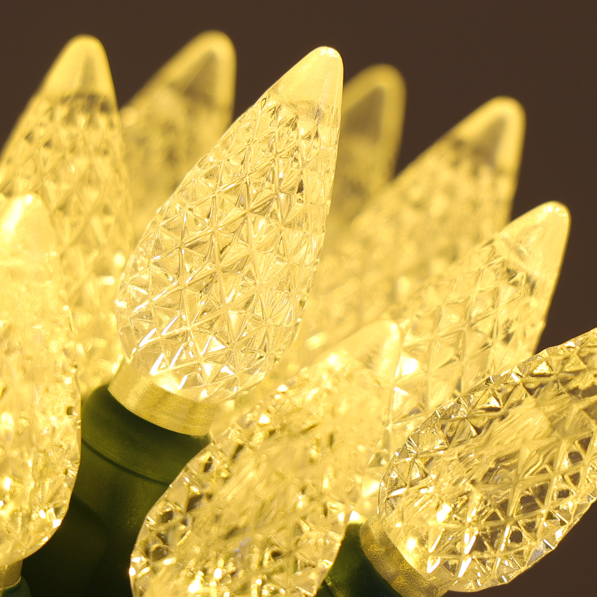 C6 warm white lights green wire