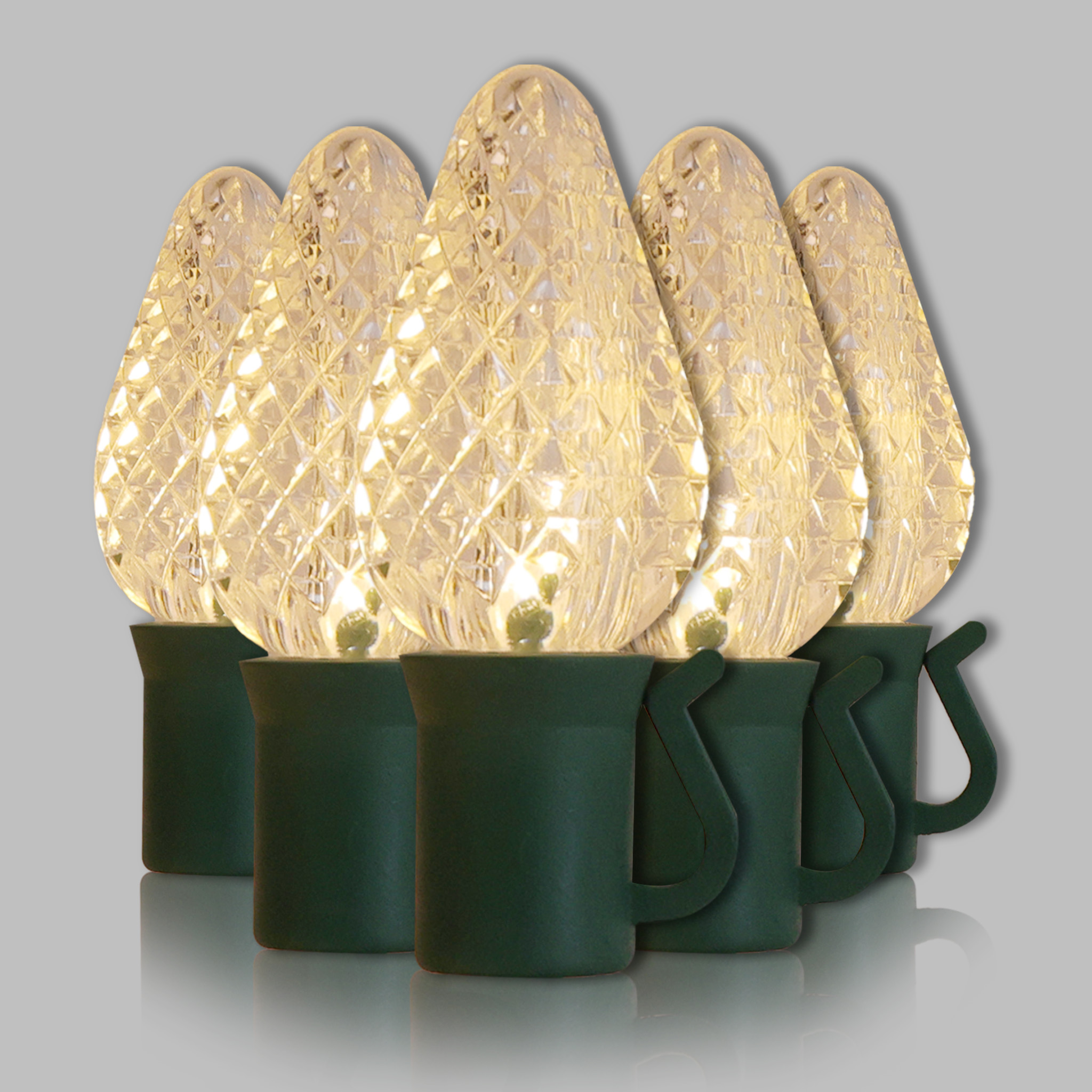 C7 Warm White Lights Green Wire