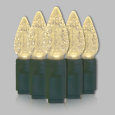 C6 warm white lights green wire
