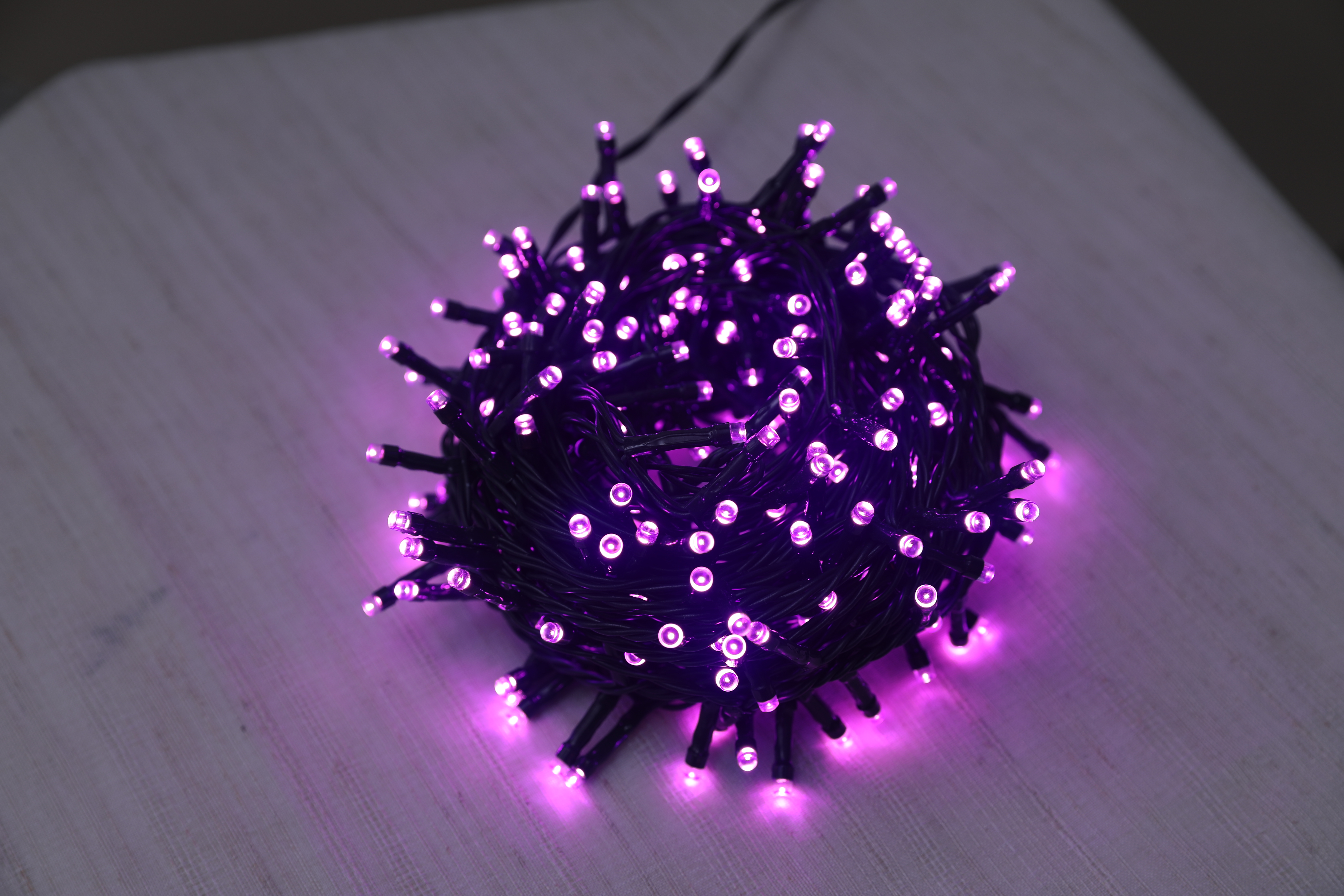 V5灯串墨绿线粉