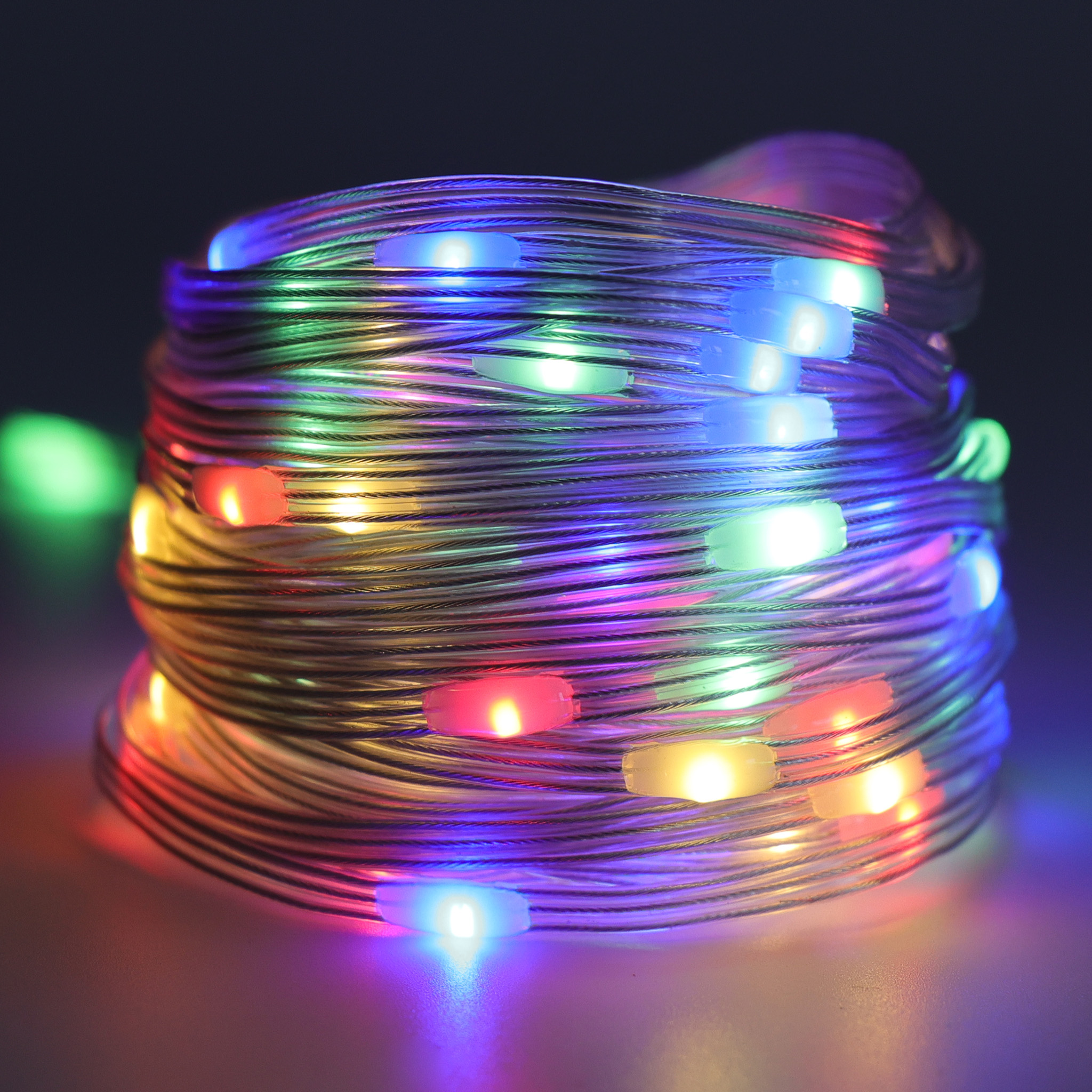 Multicolor Rope Lights Transparent Wire