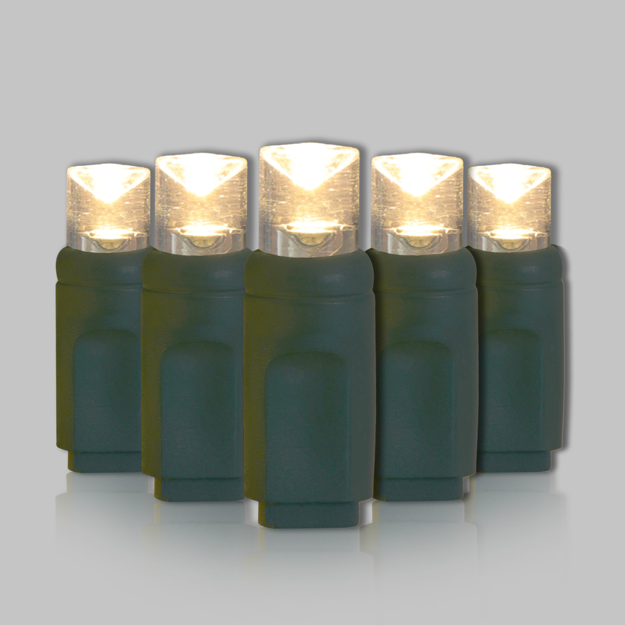 Curtain Warm White Lights Green Wire