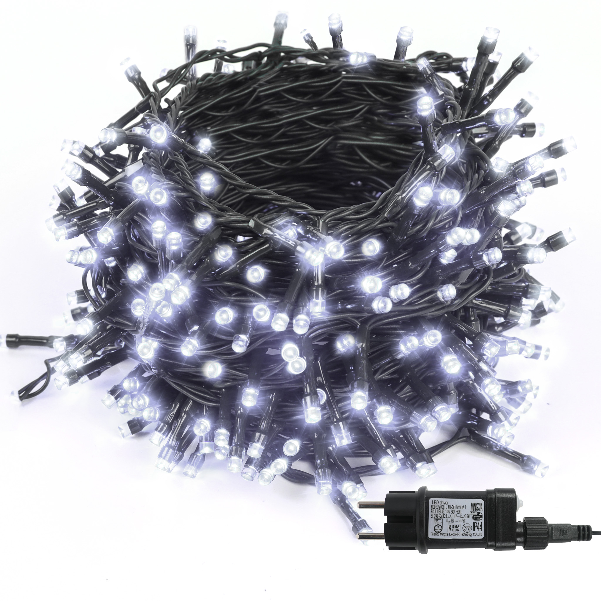 Mini White Lights Green Wire