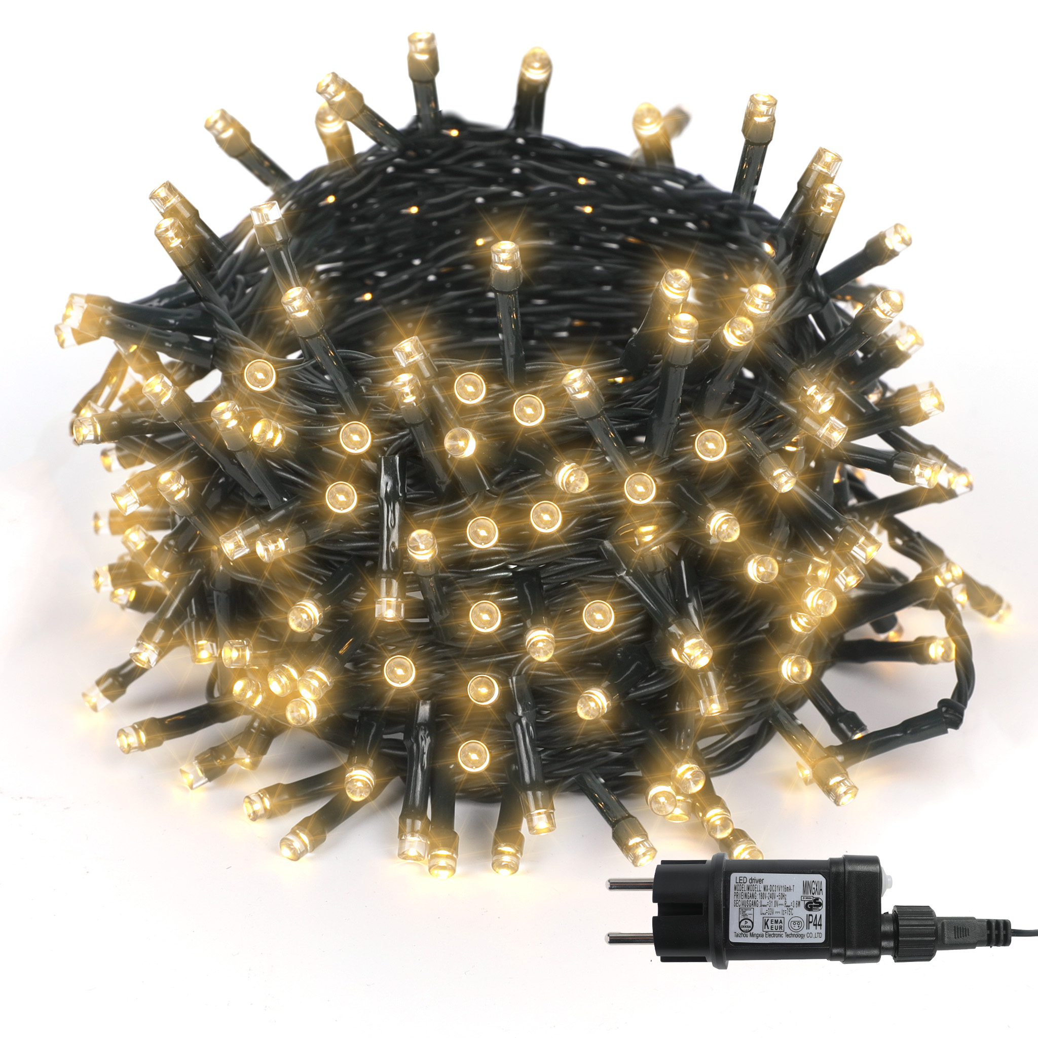 Mini Warm White Lights Green Wire