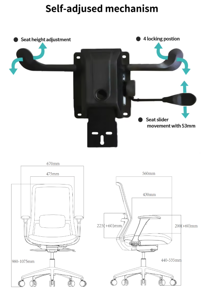 Mid back ergonomic Task Office Chair