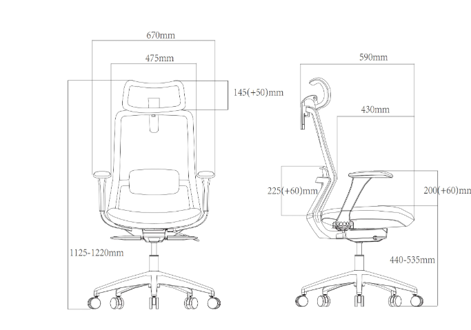 Commercial Ergonomic Office Chair with Headrest