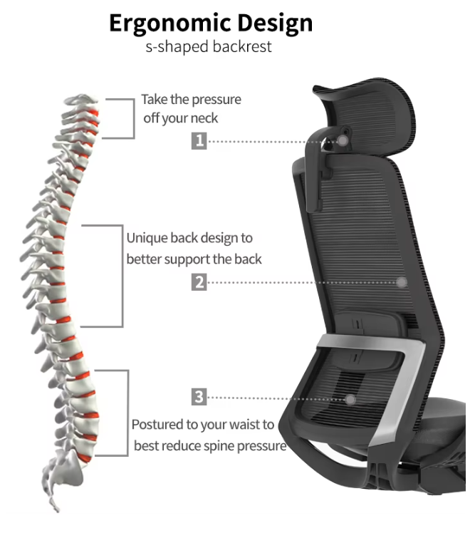 Commercial Ergonomic Office Chair with Headrest