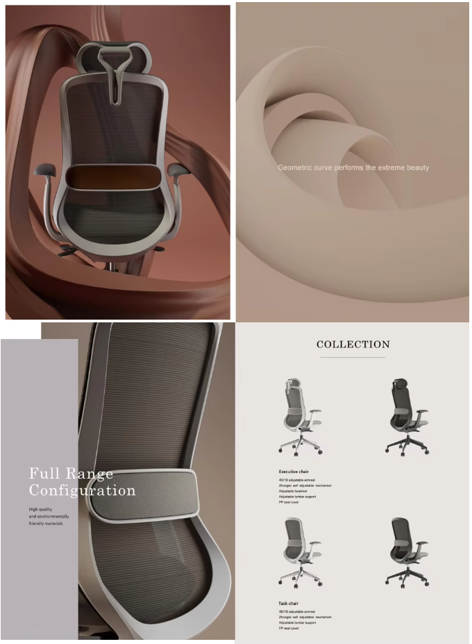 Mesh Office Chair with Adjustable Headrest