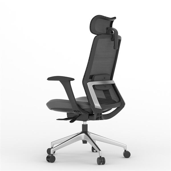 Employing a mesh chair with headrest