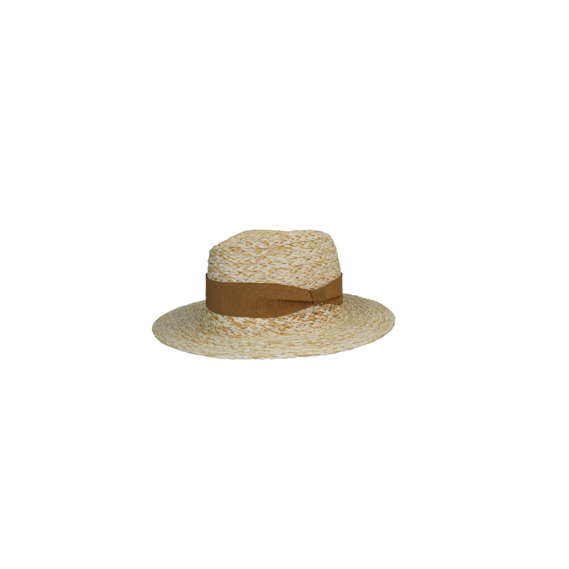 Pastoral style colorblock straw fedora summer jazz hat