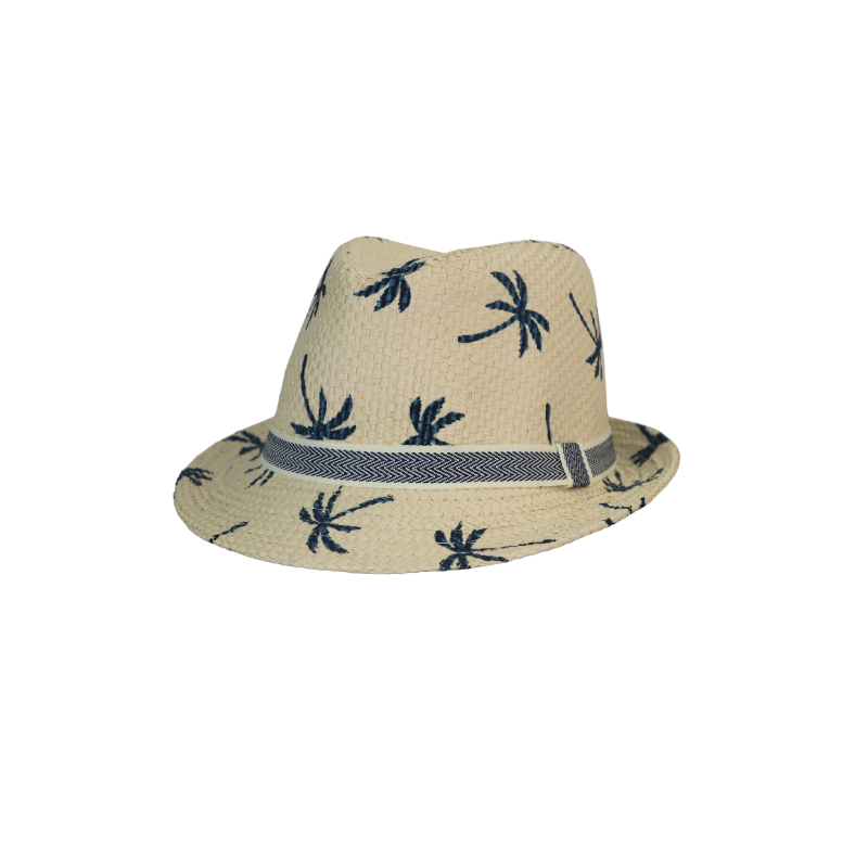 Kids straw fedora summer sun hat for boys beach jazz hat