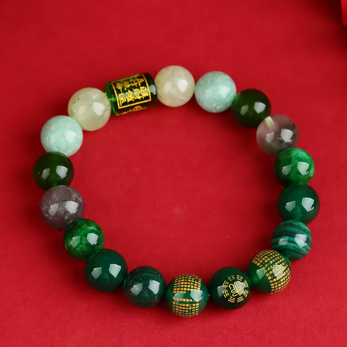 Wood Element Crystal Beaded Bracelet Natural Energy Attract Wealth & Boost Career Growth