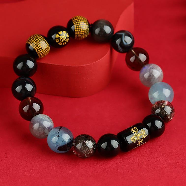 Water Element Crystal Wealth Bracelet Natural Material Handmade Calm Mood & Promote Harmony