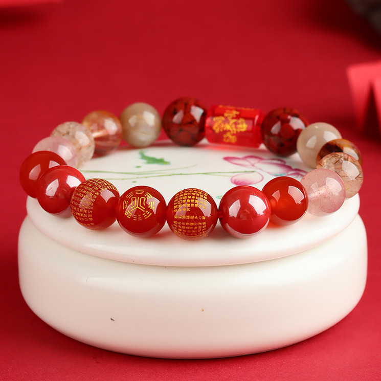 Fire Element Natural Crystal Bracelet Handmade Beads Passion & Vitality + Attract Wealth & Momentum