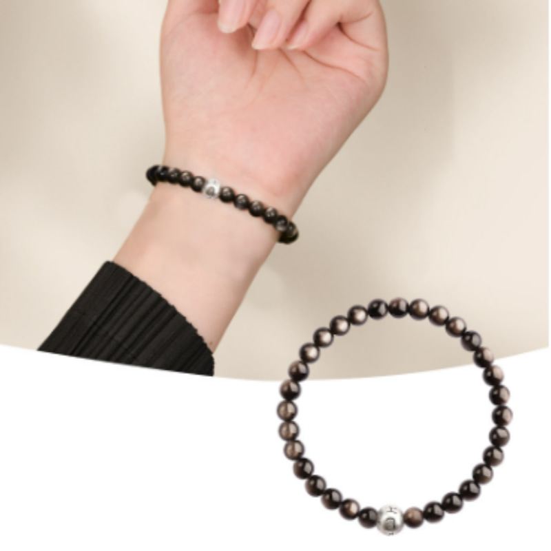Water Element Obsidian Bracelet Natural Lucky Jewelry Protect Aura & Boost Fortune