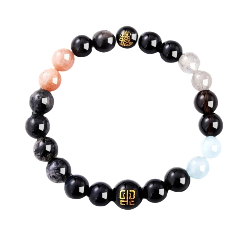 Water Element Balance Bracelet Multi-Gem Design Adjustable Size Daily Stress Relief