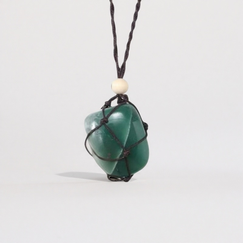 Wood Element Aventurine Pendant Natural Raw Stone Growth & Renewal Energy Enhancement