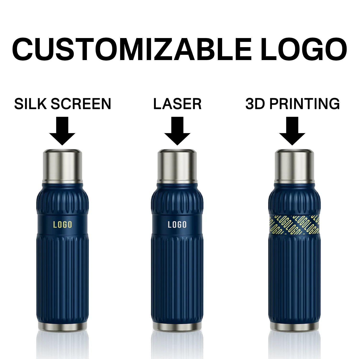 Banded Bullet Vacuum Flask with Steel Waist Ring