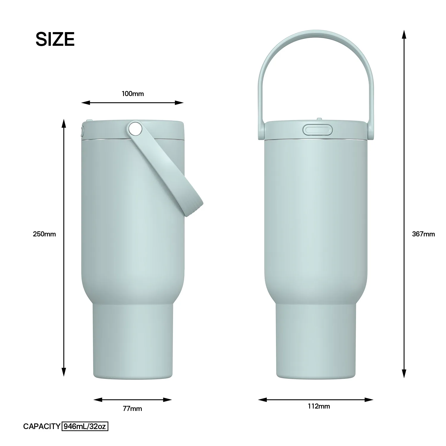 Tumbler Vakum Jerami Satu Sentuhan