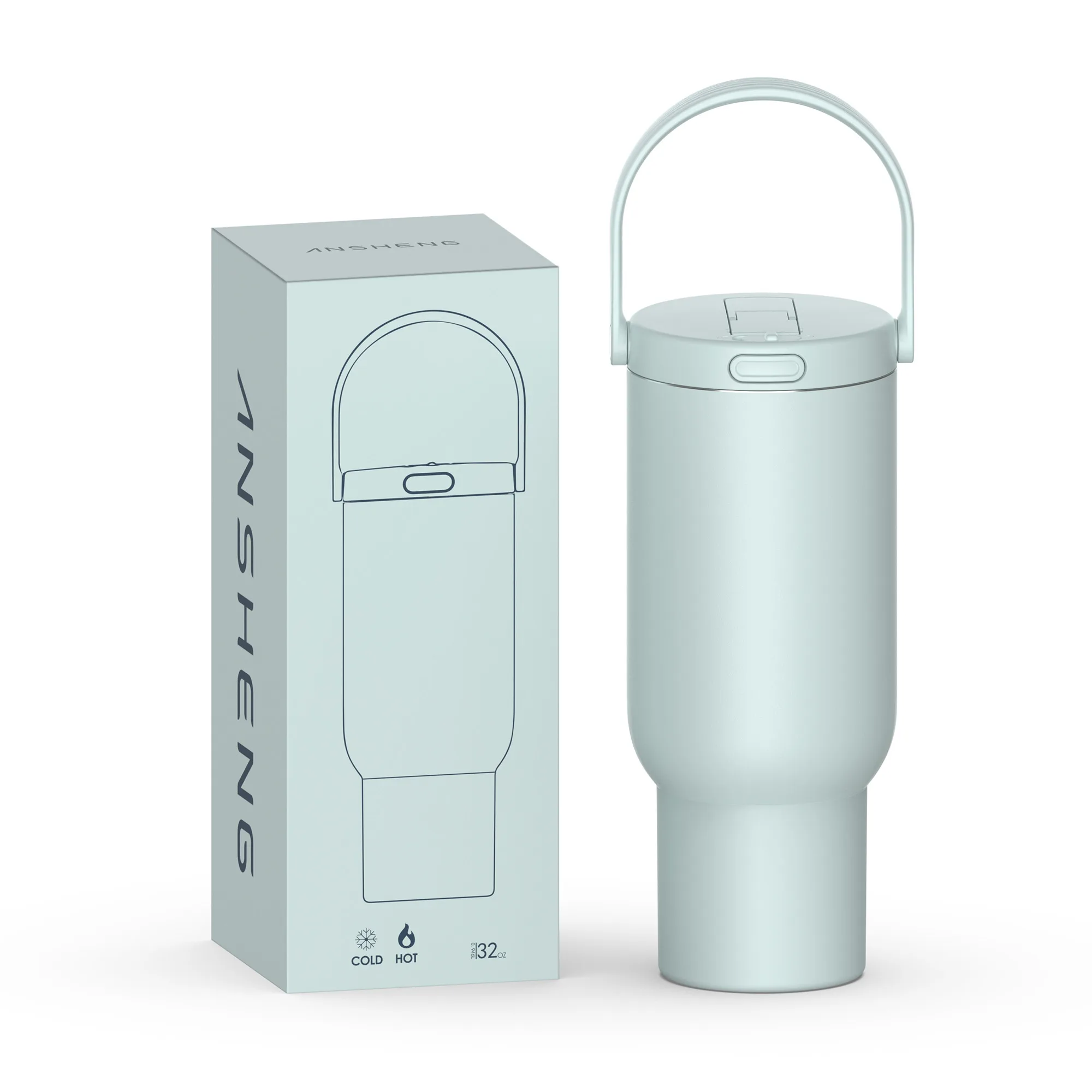 Tumbler Vakum Jerami Satu Sentuhan