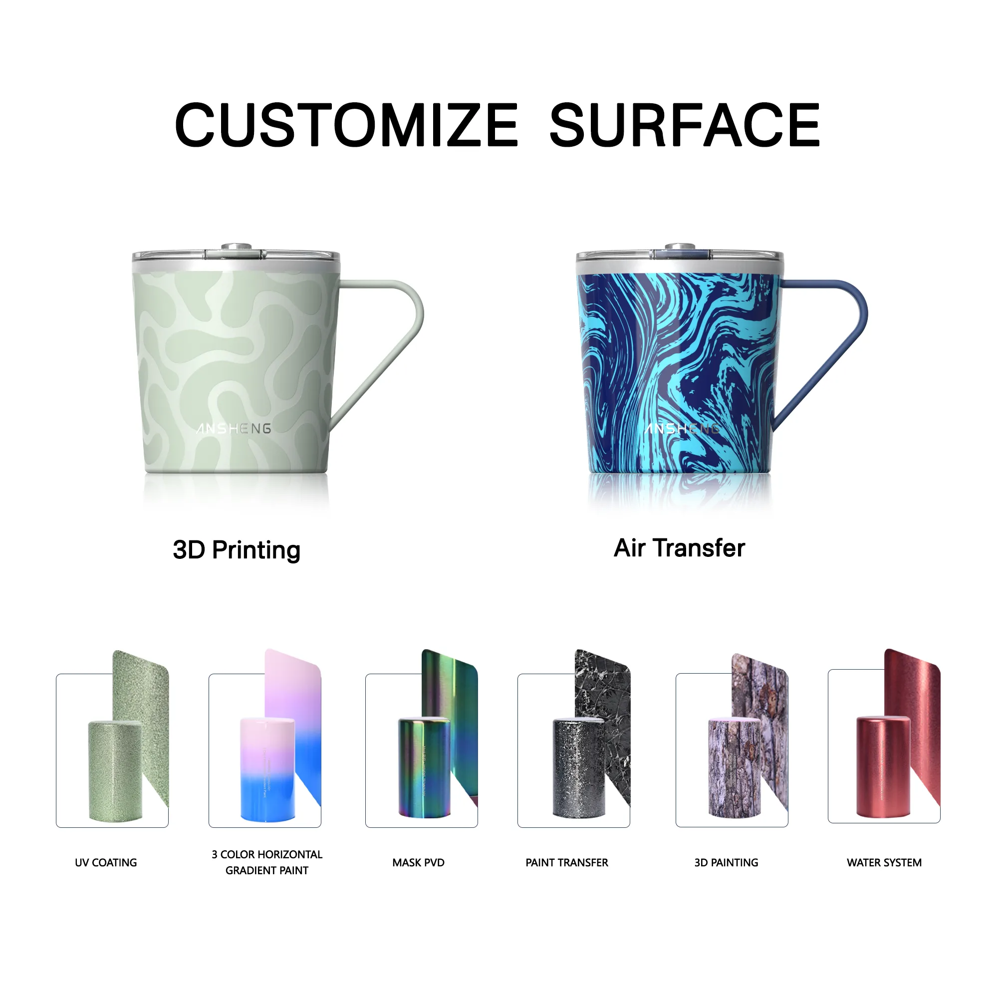 Tapered Double Wall Stainless Steel Coffee Mug