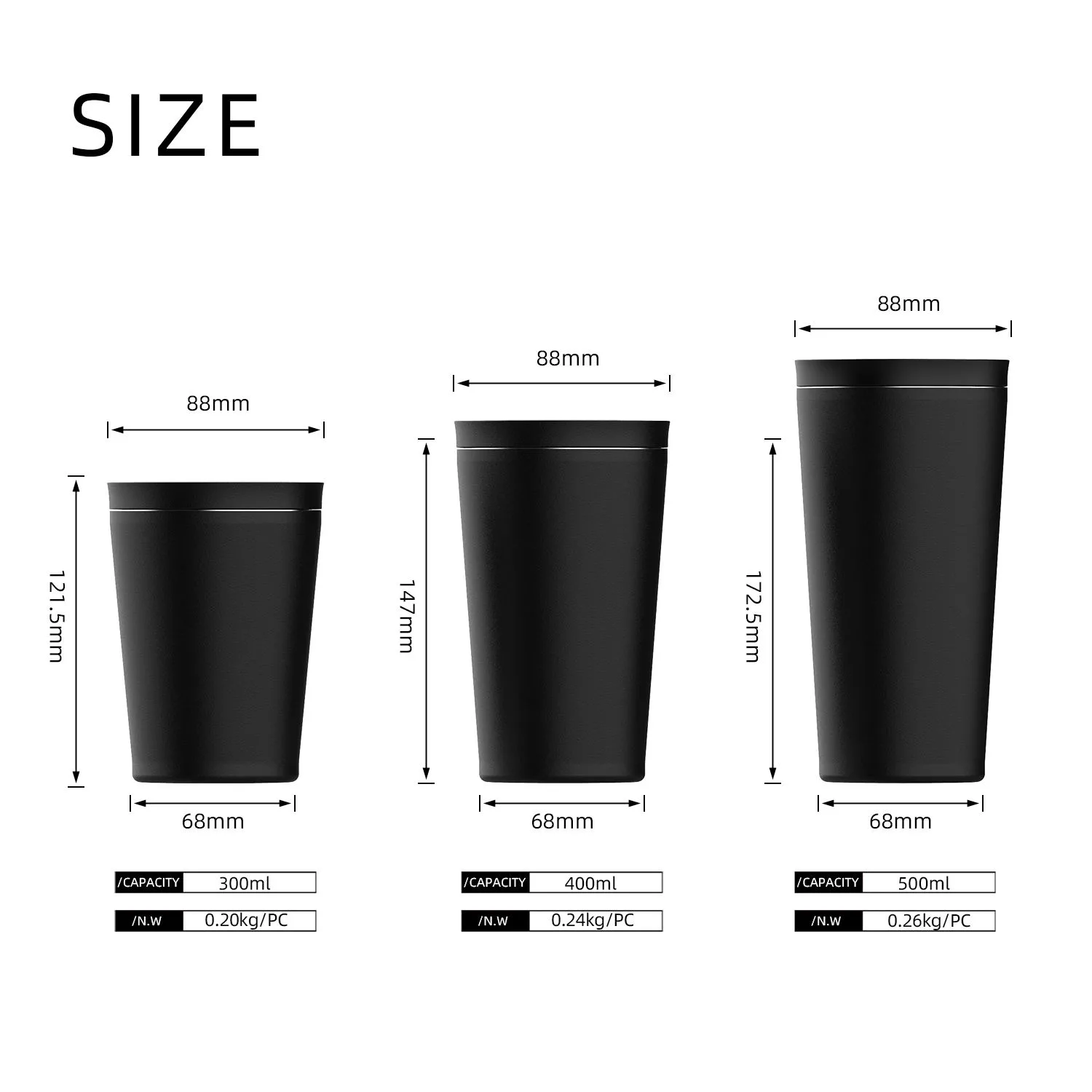 Tapered Insulated Travel Coffee Tumbler