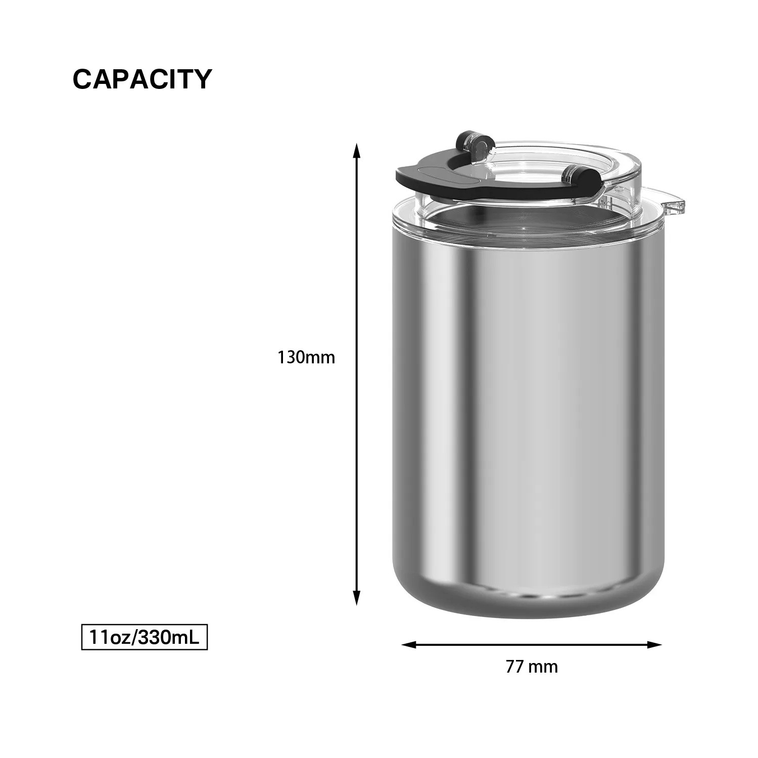 Stainless Steel Travel Mug with Carry Handle Lid