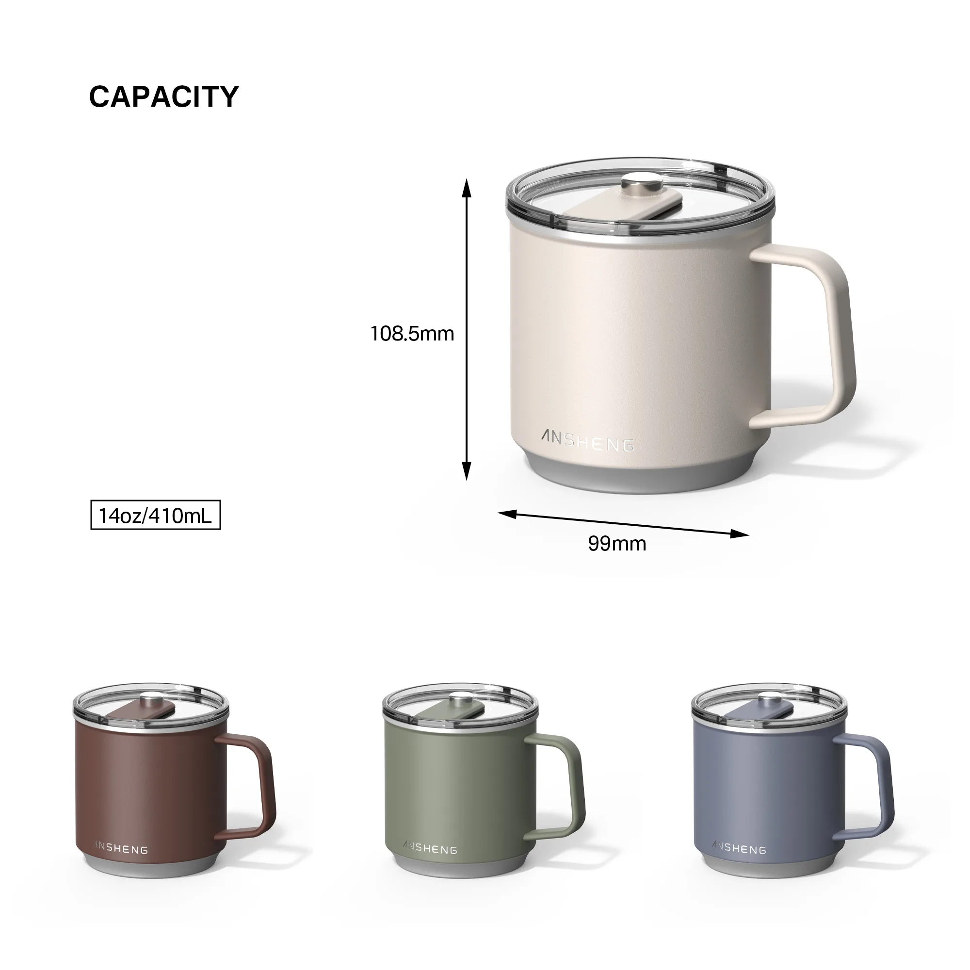 Straight Wall Stainless Steel Coffee Mug