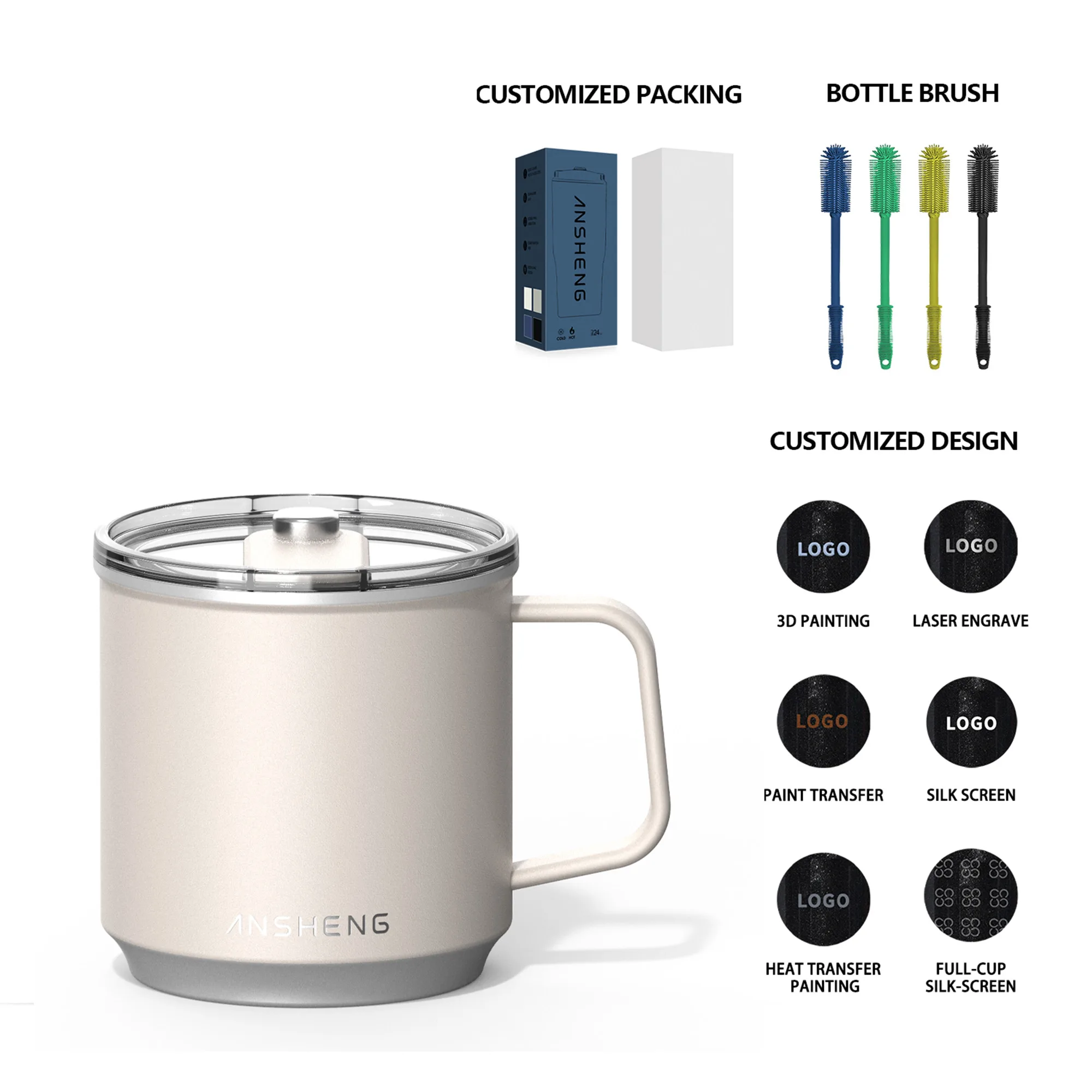 Straight Wall Stainless Steel Coffee Mug