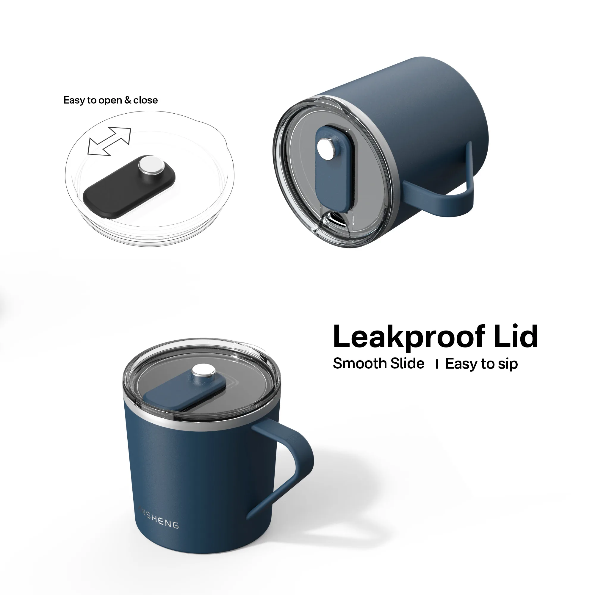 Tapered Double Wall Stainless Steel Coffee Mug